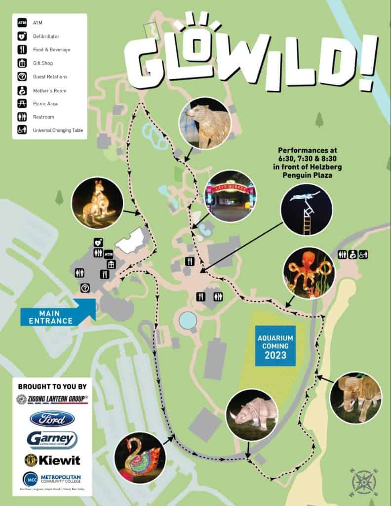 kc zoo glowild map and route